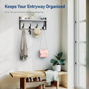 Tatub 20" Rustic Coat Rack Wall Mount with Shelf, Wall Hooks with Shelf, Heavy Duty Entryway Organizer Hangers for Hanging, Hat, Bag, Jacket for Bathroom, Living Room, Bedroom, White by CozyNest Decor