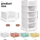 SNSLXH 5 Pack Stackable Closet Organizer Box, Multifunctional & Foldable Closet Storage Basket for Bathroom Kitchen Laundry Room Wardrobe Storage, Space-Saving Clothes Storage Drawer Organizer, Green by CozyNest Decor