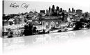 Pictures for Bedroom Black and White Wall Art Kansas City Panoramic Cityscape Skyline Canvas Art Prints for Living Room Office Home Decor Framed and Ready to Hang 13.8"x47.3" by CozyNest Decor
