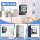 5-Tier Magnetic File Holder, No Drilling Installation File Cabinet Organizer, Black Magnetic File Organizer, Magazine Rack, Magnetic Paper Holder for Refrigerator, File Cabinets, Whiteboard by CozyNest Decor