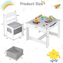 Kids Table and Chair Set, 3 in 1 Wooden Activity Table with Detachable Tabletop, Toddler Table and Chair Set with Storage Drawer, Kids Play Table for Children Art, Craft, Eating, Learning by CozyNest Decor