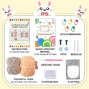 LoopMap Beginner Crochet Kit for Adults & Kids - DIY Amigurumi Bunny with Removable Dress & Accessories - Step-by-Step Video Tutorials, Extra Yarn, Crochet Tools - Handmade Gift (Bunny-Yellow) by TinyTreasures Baby Boutique