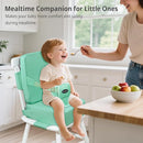 Toddler Booster Seat for Kitchen Chair, 2-in-1 Dining Table Booster Seat with Backrest & Adjustable Straps – Easy-Clean, PU Portable Toddler Eating Travel Increasing Cushion-Green by TinyTreasures Baby Boutique