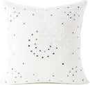 Eyes of India Embroidered Decorative Boho Throw Pillow Cover with Mirrors, Handmade Bohemian Accent Cushion Case for Sofa Couch Bedroom Living Room (White, 16" x 16") by CozyNest Decor