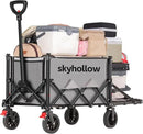 Collapsible Wagon Cart with Wheels Foldable,Folding Beach Wagons Carts Foldable for Grocery Shopping Camping Garden Fishing Sports by GreenHaven Gardens