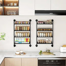 IBUYKE Spice Rack Wall Mount,4 Tier Hanging Seasoning Organizer, Spice Rack for Wall for up to 50 Jars,Spice Organization for Kitchen Cabinet,Living Room,Bathroom,Pantry,Black UTLJ016B by CozyNest Decor