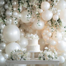 RUBFAC 129pcs Pearl White Balloons Different Sizes 18 12 10 5 Inch for Garland Arch Kit, Latex Balloon for Wedding Engagement Anniversary Bridal Baby Shower Birthday Party Decoration by TinyTreasures Baby Boutique