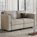 Belffin Modular Loveseat Sofa Couch with Storage Seats Velvet 2 Seater Love Seats for Small Spaces Grey by CozyNest Decor
