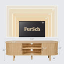 54" Tambour Door TV Stand,Wood Mid Century Modern TV Cabinet for Up to 65“ TV,Curved Edge Long TV Stand with Storage for Bedroom Living Room(Natural, 54inch) by CozyNest Decor