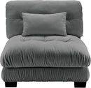 Armless Sofa W/1 Pillow - Gray by CozyNest Decor