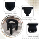 Black Sherpa Dining Chairs Set of 4, Modern Barrel Dining Room Chairs Upholstered Faux Fur Accent Chair with Arms and Round Back for Living Room Kitchen Armchair No Assembly Needed by CozyNest Decor