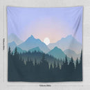 HZOHNAGO Mountain Tapestry Forest Mountain Sunrise Pattern Printed Wall Tapestry Wall Hanging for Bedroom Living Room Dorm 60" W x 60" H by CozyNest Decor