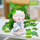 Face Plant Pots Head Planters - Face Flower Pot Head Planter with Cat, Succulent Pots with Drainage Hole, Resin Lady Planter for Indoor Outdoor, Home Decor, Mother's Day/Women Gifts by GreenHaven Gardens