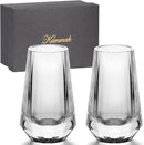 KAMMAK Crystal Whiskey Glasses Set of 2, Handcrafted Shot Glasses Stemless, 3.38oz Hand Blown White Cocktail Glasses, Engagement Gifts for Couples, Women, Men by CozyNest Decor