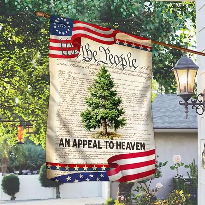 FLAGWIX American Flag - We The People Betsy Ross 1776 An Appeal To Heaven Pine Tree Flag TPT1923F, House Flag (29.5" x 39.5") - USA Flags Premium Polyester - Decorative Indoor Outdoor Flag, photo 2 of 7