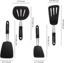 Set of 4 Silicone Spatula Utensils by Boxiki Kitchen. Professional Silicone and Stainless Steel Kitchen Spatula for Cooking, Pancakes, Eggs and Fish. by CozyNest Decor