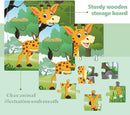 Puzzles for Kids Ages 3-5, 16 Piece Colorful Wooden Puzzles for Toddler Children Learning Educational Toys for Boys and Girls (9 Puzzles) by TinyTreasures Baby Boutique