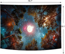 Delur Forest Tapestry Galaxy Moon Stars Night Space Starry Sky Wall Hanging Tapestry Aesthetic Tree Nature Landscape Psychedelic Headboard for Bedroom Living Room Home Decor (59.1" x 78.7") by CozyNest Decor