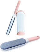 Self-Cleaning Pet Hair Remover, Lint Remover, Cat Fur Bush, Sitcky Roller for Clothes, Reusable Hair Cleaner Brush, Lint Brush for Clothes, Better Than Tapes Roller Brush B (Pink)