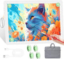 KOBAIBAN A3 Magnetic Light Pad with Bag, Rechargeable Diamond Art Light Board with Side Physical Buttons, 3 Color Light Modes Super Bright Light Table Light Box for Tracing, Drawing, Sketching (White) by TinyTreasures Baby Boutique