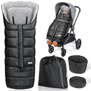 Orzbow Universal Stroller Bunting Bag with Extra Footmuff for Toddler, Kids, Warm Waterproof Stroller Blanket, Winter Cover, Baby Bunting Bag - Protect Babies from Cold Winds, Black by TinyTreasures Baby Boutique