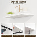 30" Floating Shelves for Wall, 12" Deep Slim White Floating Shelves, Wall-Mounted Shelves for Bedroom, Living Room, Kitchen, Bathroom - Set of 2 by CozyNest Decor