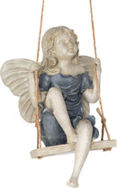 Design Toscano EU42046 Summertime Fairy on a Swing Hanging Statue, 11 Inch, Polyresin, Two Tone Stone by GreenHaven Gardens