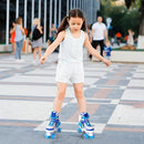Rainbow Toddler Roller Skates - Size 4 Adjustable | Light Up Quad Skates for Girls & Boys Beginners Aged 3-12 by TinyTreasures Baby Boutique