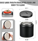 26oz Soup Thermo for Hot Food Kids with Buckle Lid Insulated Vacuum Food Jar Wide Mouth Leakproof Stainless Steel Lunch Container (Black) by TinyTreasures Baby Boutique