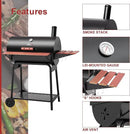 Royal Gourmet CC1830V 30 Barrel Charcoal Grill with Wood-Painted Side Front Table, 627 Square Inches Cooking Space, for Outdoor Backyard, Patio and Parties, Black by GreenHaven Gardens