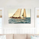 ARTISTIC PATH Coastal Nautical Canvas Wall Art - Ocean Sailboat Artwork Seascape Sailing Prints Wave Boat Picture Sunset Marine Painting for Living Room by CozyNest Decor