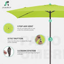 JEAREY 6.5x10 ft Rectangular Patio Umbrellas Outdoor Market Umbrella with Push Button Tilt and Crank, Rectangle Table Umbrella 6 Sturdy Ribs UV Protection for Pool Garden Backyard Deck, Apple Green by GreenHaven Gardens