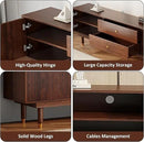 Mid Century Modern TV Stand for 75 inch TV, 70.9" Walnut TV Console with 2 Storage Cabinet & 2 Drawers, Entertainment Center, Media Console for Living Room/Bedroom by CozyNest Decor