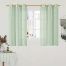 LAMIT Linen Curtains 48 Inch Length 2 Panels, Light Filtering Panels Bronze Grommet Neutral Drapes for Kitchen/Window/Loft Room/Bedroom, 34 x 48 Inch, Fresh Green by CozyNest Decor