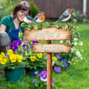 Personalized Bird Metal Sign with Stake,Custom Gardener Last Name Signs Outdoor Decor,Customized Flower Gardening Housewarming Gifts,Birds on the Branch Plaques for Patio Lawn Porch Backyard Farmhouse by CozyNest Decor