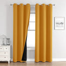 ChrisDowa 100% Blackout Curtains for Bedroom with Black Liner, 2 Thick Layers Total Blackout Thermal Insulated Grommet Window Curtains 2 Panels Set (Mustard Yellow, 42 x 84 Inch) by TinyTreasures Baby Boutique