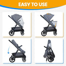 Orzbow Universal Mosquito Net for Stroller, Baby Bug Net with Two-Way Zippers & Storage Bag, Breathable & Foldable Mosquito Nets for Strollers, Car Seat, Bassinet, Cradle, Portable Mini Crib, Grey by TinyTreasures Baby Boutique