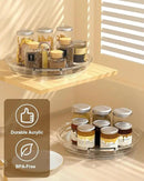 2 Pack Lazy Susan Organizer 9.25''and 11.81'' Two-Tier Lazy Susan Turntable for Cabinet, Spice Rack, and Pantry Storage - Spinning Makeup Organizer for Bathroom, Clear by CozyNest Decor