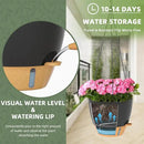 ZMTECH 12 Inch Hanging Planters for Indoor Outdoor Plants, 2 Pack Self Watering Hanging Plant Pots with Drainage Hole, Visual Reservoir, Plastic Flower Hanging Pots with Watering Lip (Black) by GreenHaven Gardens