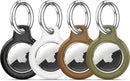 Upgrade Waterproof 4 Pack Airtags Holder with Apple Airtags Keychain, Hard PC Air Tag Case, Anti-Scratch & Shock Air tag Holder, Men's Women's Keyrings & Keychains - Black+White+Grey+Rose Red by TinyTreasures Baby Boutique