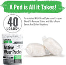 Rockin' Green Laundry Detergent Pods, Plant-based, All Natural, Vegan & Biodegradable Odor Fighter, Safe for Sensitive Skin (Unscented, Active Wear 40 Pods) by TinyTreasures Baby Boutique