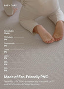 Baby Care Play Mat (Medium, Hygge - Spore & Wooden) 73’’ x 49’’ Original One-Piece Reversible Rollable Waterproof Play Mat for Infants, Babies, Toddler, and Kids by TinyTreasures Baby Boutique