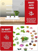 TORCHSTAR Indoor Herb Garden with LED Grow Light, Height Adjustable, 20W Growing System with Automatic Timer, CRI 95+, Full Spectrum Plant Light for Seeds, Vegetation, Home, White, No Pots or Plants by GreenHaven Gardens