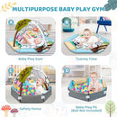 Baby Gym Play Mat, 8-in-1 Tummy Time Mat & Ball Pit with 6 Toys, Washable Baby Activity Play Mat for Visual, Hearing, Sensory, Motor Development, Baby Toys Gift for Toddler Infant 0-3-6-9-12 Month by TinyTreasures Baby Boutique
