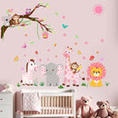 Animals Wall Decals for Girls Kids: Peel and Stick Elephant Giraffe Lion Monkey Wall Stickers - Baby Nursery Boys Room Girls Bedroom - Children Supplies Ages 1-12 Years Wall Decor Art by TinyTreasures Baby Boutique