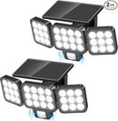 WdtPro 2025 Solar Lights Outdoor Flood Light, 3500LM Bright Motion Sensor Outdoor Lights, 3 Heads & Upgrade Glass Panel, LED Solar Powered Security Light Spotlights Waterproof for Outside Yard-2Pack by GreenHaven Gardens