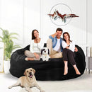Bean Bag Chair for Adults 5FT,Soft Removable Cover for Teens/Girls Bedroom,Fluffy Giant Round Floor Beanbag Lounger Chairs (No Filler,Black) by CozyNest Decor