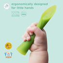 Olababy 100% Silicone Soft-Tip Training Spoon for Baby Led Weaning 2pack (Kiwi/Blueberry) by TinyTreasures Baby Boutique