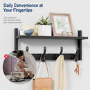 Tatub 20" Rustic Coat Rack Wall Mount with Shelf, Wall Hooks with Shelf, Heavy Duty Entryway Organizer Hangers for Hanging, Hat, Bag, Jacket for Bathroom, Living Room, Bedroom, Black by CozyNest Decor