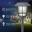 Solar LED Path Lights 4 Pack – 12 Lumens, Warm White, Weathered Zinc, Stainless Steel, Solar Powered, Weather-Resistant Outdoor Lighting for Walkway, Garden, Patio, Sidewalk by CozyNest Decor